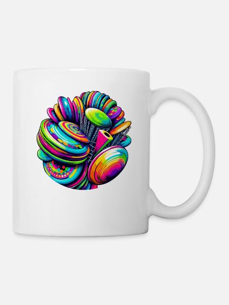 Pop Art Frisbee Disc Golf Player Fliegende Scheiben - Tasse - Weiß