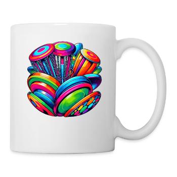 Pop Art Frisbee Disc Golf Player Flying Discs - Mug - white - Right