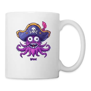 Une pieuvre pirate drôle et heureuse - Mug blanc - blanc - Droite