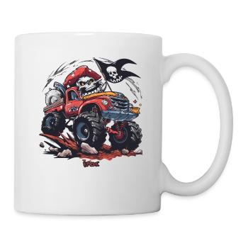 Crazy Skull Pirate Monster Truck - Mug blanc - blanc - Droite