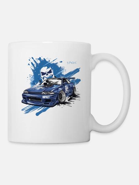 Impact Blue JDM Street Racer Auto - Tasse - Weiß