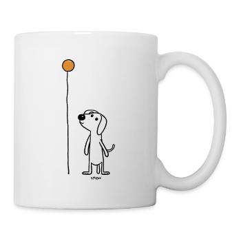 Un chien bonhomme allumette avec ballon - Mug blanc - blanc - Droite