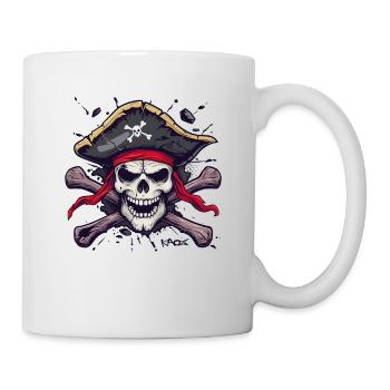 A classic cartoon skull pirate - Mug - white - Right