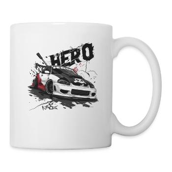 Hero Straßen Auto JDM Japan Rennwagen - Tasse - Weiß - Rechts