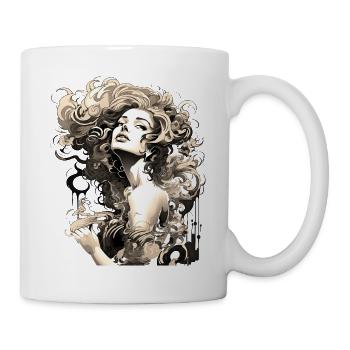 Belle femme peinture art visage femme colorée - Mug blanc - blanc - Droite