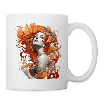 Beautiful female paint art Face colorful woman - Mug - white - Right