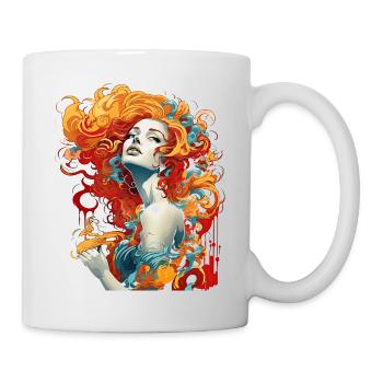 Beautiful female paint art Face colorful woman - Mug - white - Right