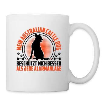 Un bouvier australien me protège - Mug blanc - blanc - Droite