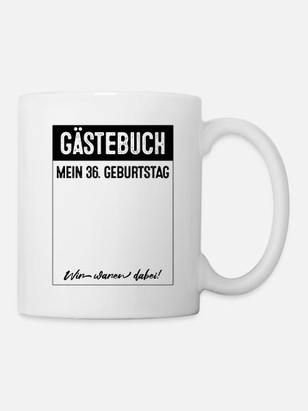 36 Jahre Gästebuch 36. Geburtstag - Tasse - Weiß