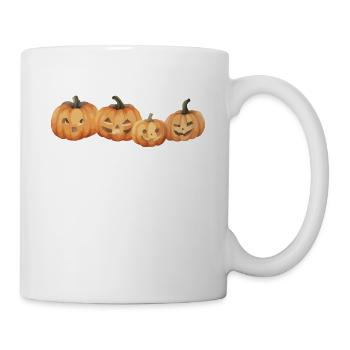 Carved Pumpkins - Spooky Halloween Pumpkin - Mug - white - Right