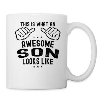 So sieht ein toller Sohn aus - Bester Sohn - Tasse - Weiß - Rechts