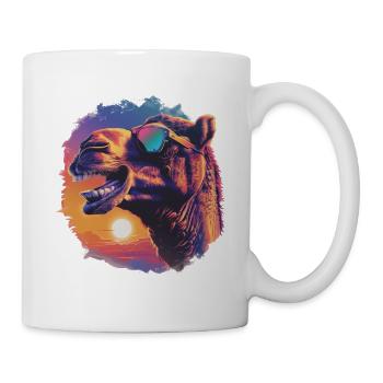 Laughing camel in the sunset. Pet Portrait, - Mug - white - Right