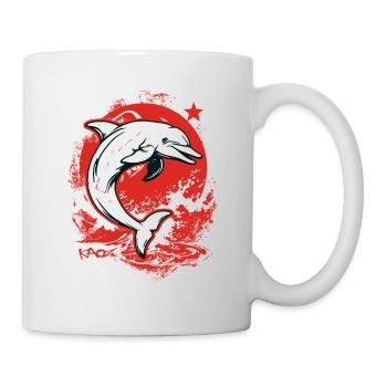Parodie mit Stern Delphin Kamerad - Tasse - Weiß - Rechts