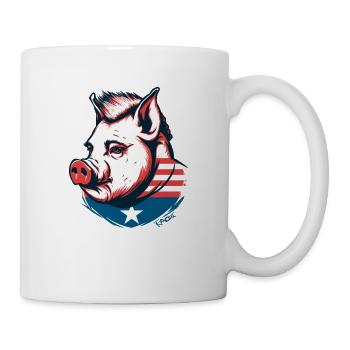 Der patriotische Schwein Held - Tasse - Weiß - Rechts