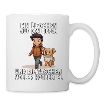 Anime Hundehalter T-shirt Kawaii Stuff - Tasse - Weiß - Rechts