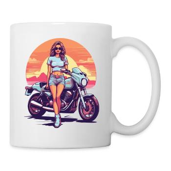 Vintage Californie moto motard esthétique - Mug blanc - blanc - Droite