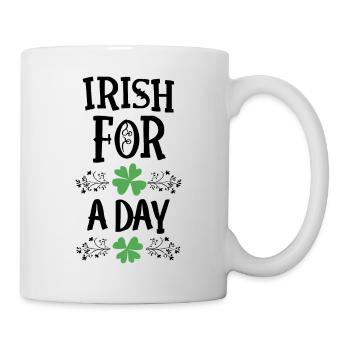 Irlandais Pour Un Jour St Patrick’s Day Shamrock Drôle - Mug blanc - blanc - Droite