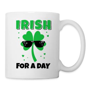 Irlandais d’un jour Shamrock Saint Patrick Kleeblatt - Mug blanc - blanc - Droite