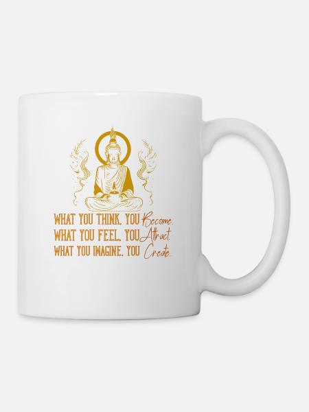 Buddha Mönch Namaste Buddhismus I Geschenk - Tasse - Weiß