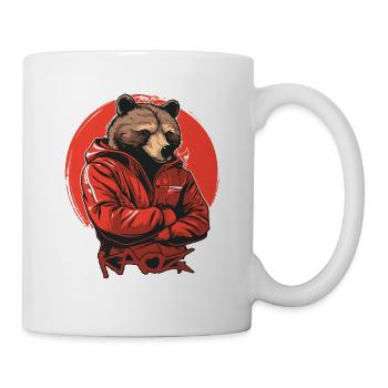 Parodie Kommunist Genosse-Bär im Trainingsanzug - Tasse - Weiß - Rechts