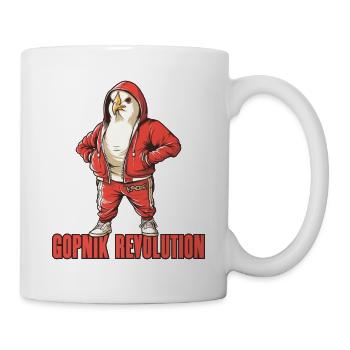 Parodie: Kommunistische Taube Gopnik Kameraden - Tasse - Weiß - Rechts