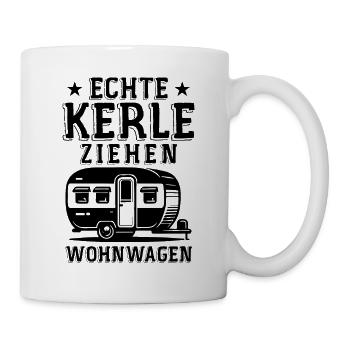 De vrais gars tirent la caravane - Mug blanc - blanc - Droite