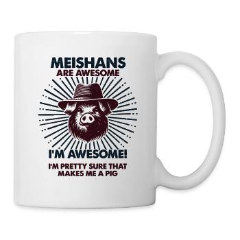 Cochon Papa Maman - Fermier Meishans - Mug blanc - blanc - Droite
