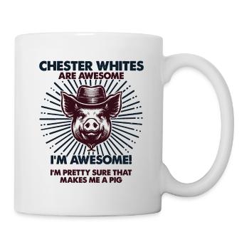 Cochon Papa Maman - Fermier Chester White - Mug blanc - blanc - Droite