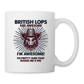 Cochon Papa Maman - Fermier British Lops - Mug blanc - blanc - Droite