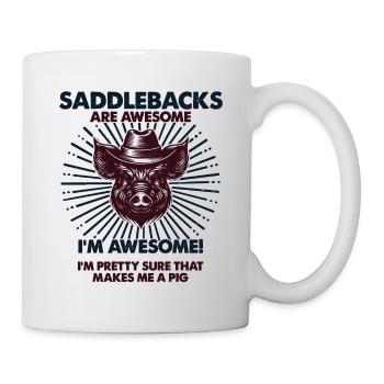 Cochon Papa Maman - Fermier Saddleback - Mug blanc - blanc - Droite