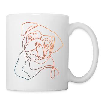BUNTER LINEARER MOPS - Tasse - Weiß - Rechts