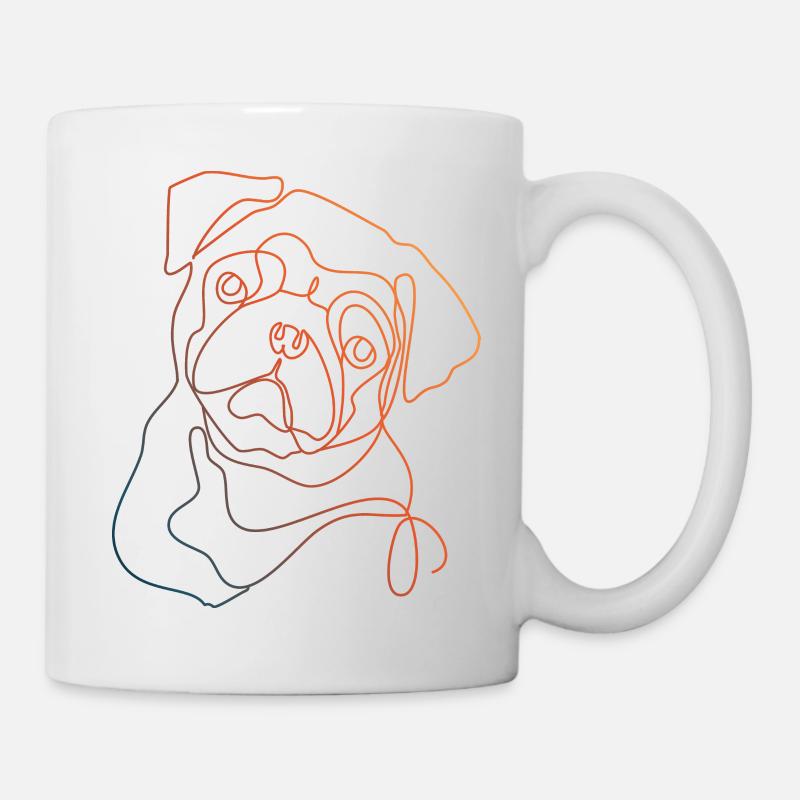 CARLIN LINÉAIRE COLORÉ - Mug blanc - blanc