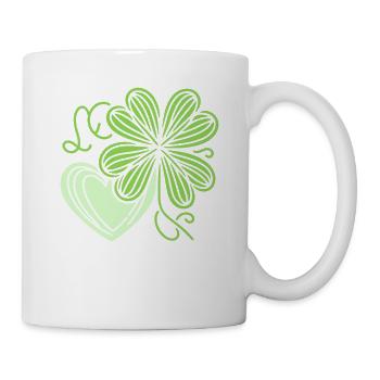 Kleeblattherz Irischer St. Patricks-Day-Schabernack - Tasse - Weiß - Rechts