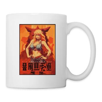 Parody of a Japanese movie poster: anime cat - Mug - white - Right