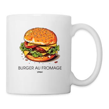 Burger au fromage avec burger au fromage français - Mug blanc - blanc - Droite