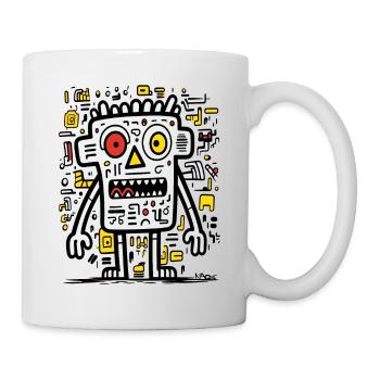 Abstract Funny Pop Art -- Monster - Mug - white - Right