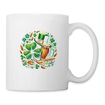 Halt die Klappe, Leber, du bist in Ordnung Irischer St. Patricks Day - Tasse - Weiß - Rechts