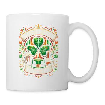 Halt die Klappe, Leber, du bist in Ordnung Irischer St. Patricks Day - Tasse - Weiß - Rechts