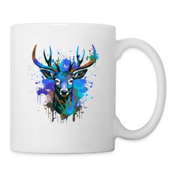Deer Head Portrait Colorful - Mug - white - Right