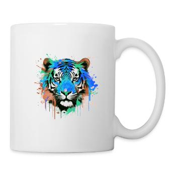 Tiger Head Portrait Colorful - Mug - white - Right