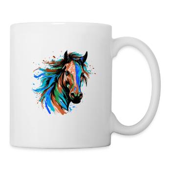 Horse Head Portrait Colorful - Mug - white - Right