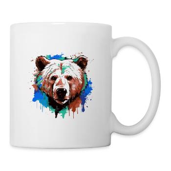 Polar Bear Head Portrait Animal Polar Bear Colorful - Mug - white - Right