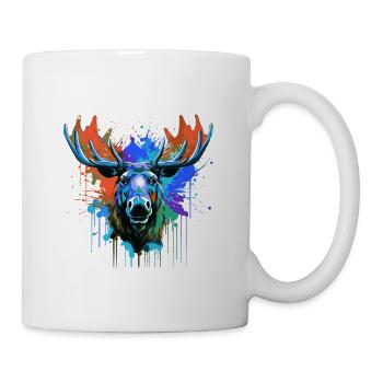Moose Head Portrait Colorful - Mug - white - Right