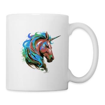 Unicorn Head Portrait Colorful - Mug - white - Right