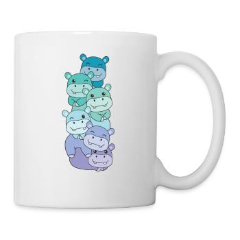Neptunic Flag Pride LGBTQ süßer Hippo Stapel - Tasse - Weiß - Rechts