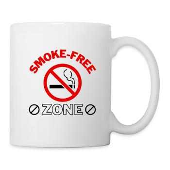 Smoke-free Zone Nichtraucher Geschenkidee - Tasse - Weiß - Rechts