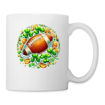 Fußball Kleeblatt St. Patricks Day Fußballer Heiliger - Tasse - Weiß - Rechts