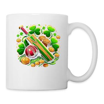 Cricket Kleeblatt St. Patricks Day Cricketspieler Heiliger - Tasse - Weiß - Rechts