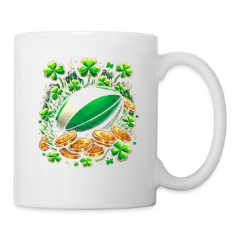 Rugby Kleeblatt St. Patricks Day Schabernack Klee - Tasse - Weiß - Rechts