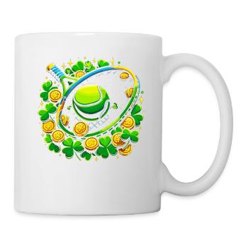 Tennis Shamrock St Patricks Day Shenanigans Clover - Mug - white - Right